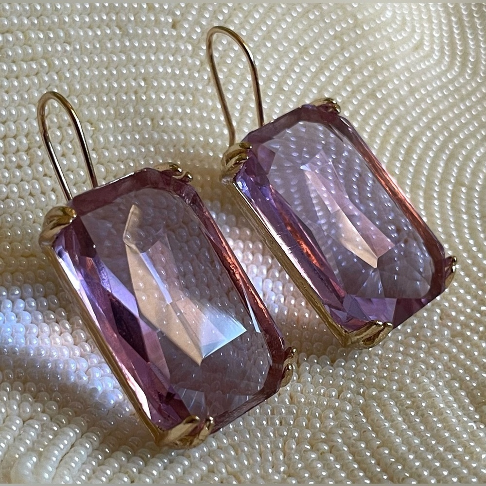 ✨Anthropologie Cecily Periwinkle Gemstone Earrings - Picture 3 of 11